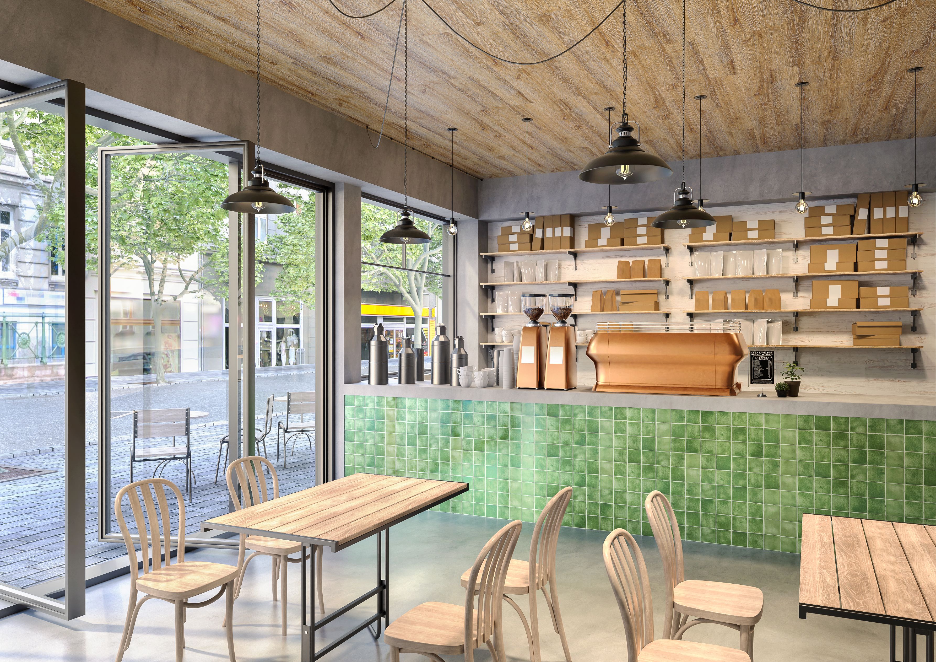 飲食店CGパース CGパースのカフェ・パン・ケーキのデザイン施工事例